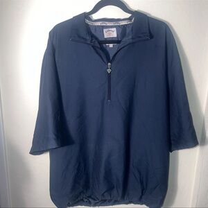 Callaway Jacket Mens XL Navy Blue Golf X Series 1/2 Zip Short Sleeve Windbreaker